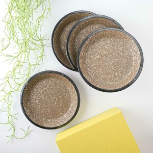 【美濃焼】 チグ 15cm 小皿 茶 箱入り 4枚セット 78193495 瑞浪市 / やまに 取り皿 食器 プレート [AZCR021]
