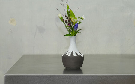 Hanano Shizuku Kikyou 白 瑞浪市 / nozan 花瓶 フラワーベース [AZCQ009]