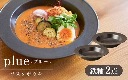 【美濃焼】 miyama.のパスタボウル プルー 鉄釉 2個 瑞浪市 / ミヤマプランニング 食器 皿 プレート [AZCM055]