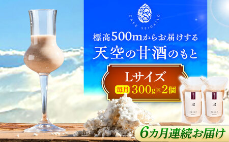 【6回定期便】 『天空の甘酒のもと』  (Lサイズ：300g)×2個  瑞浪市 / カフェー清涯荘 甘酒 あま酒 砂糖不使用 ノンアルコール 定期便[AZBI013]
