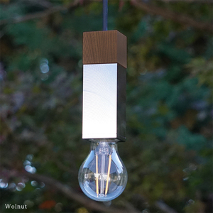 CTSH LIGHT. ペンダントライト SQUARE[Walnut×クロム加工 E26] 瑞浪市 / ジオニック 照明器具 ソケット 鉄 木製 シルバー [AZBQ058]