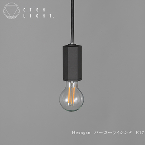 CTSH LIGHT. ペンダントライト[HEXAGONパーカーライジング E17] 瑞浪市 / ジオニック 照明器具 ソケット 鉄 ブラック [AZBQ099]