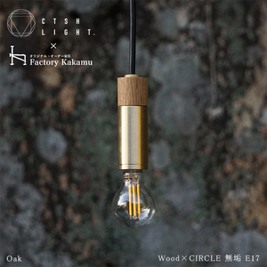 CTSH LIGHT. ペンダントライト CIRCLE[Oak×真鍮無垢 E17] 瑞浪市 / ジオニック 照明器具 ソケット 真鍮 木製 ゴールド [AZBQ035]