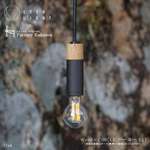 CTSH LIGHT. ペンダントライト CIRCLE[Oak×パーカーライジング E17] 瑞浪市 / ジオニック 照明器具 ソケット 鉄 木製 シルバー [AZBQ059]