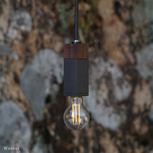 CTSH LIGHT. ペンダントライト SQUARE[Walnut×パーカーライジング E17] 瑞浪市 / ジオニック 照明器具 ソケット 鉄 木製 ブラック [AZBQ069]