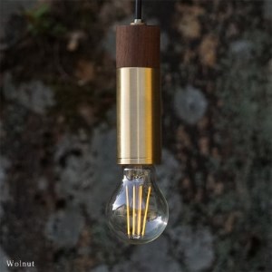 金属と木工職人が作り上げるシーリングライト CIRCLE[Walnut×真鍮無垢 E-26]