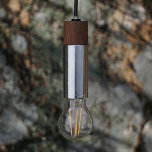 CTSH LIGHT. ペンダントライト CIRCLE[Walnut×クロム加工 E26] 瑞浪市 / ジオニック 照明器具 ソケット 鉄 木製 シルバー [AZBQ056]