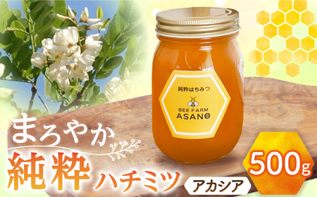 【12/22までの決済で年内発送】純粋ハチミツ アカシア 500g×1 瑞浪市 / honey shop Bee farm asano 蜂蜜 はちみつ [AZBT002]