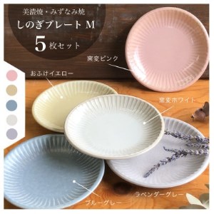 [美濃焼/みずなみ焼]山喜製陶のしのぎプレートM 5個セット(色違い5色)