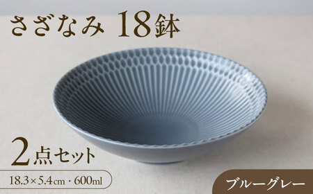 【美濃焼】 さざなみ 18鉢 ブルーグレー 2枚セット 瑞浪市 / JS企画 皿 お皿 プレート 食器 [AZAZ072]