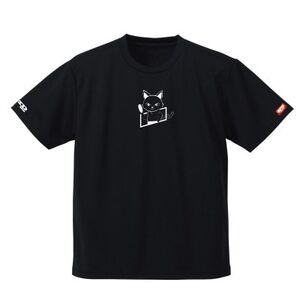 JTTA公認　卓球ユニフォーム【男女兼用(ドライ):Mサイズ】ねこ　ブラック_装飾品・工芸品  洋服 _【1514433】