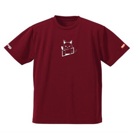 JTTA公認　卓球ユニフォーム【男女兼用(ドライ):150サイズ】ねこ　バーガンディー_装飾品・工芸品  洋服 _【1515864】