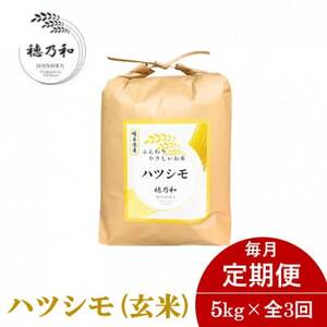 [毎月定期便]岐阜県産ハツシモ(玄米)5kg全3回[配送不可地域:離島]