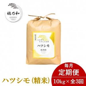【発送月固定定期便】【先行予約】岐阜県産ハツシモ(精米)10kg全3回_ 精米 米   定期便 定期便  _【配送不可地域：離島】【4066715】