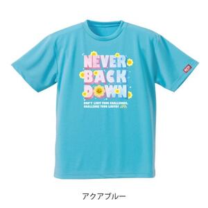 JTTA公認 卓球ユニフォーム[男女兼用(ドライ):140サイズ]ネバーバックダウンB アクアブルー
