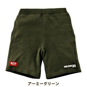 JTTA公認 卓球ユニフォーム[男女兼用:XLサイズ]スウェットゲームハーフパンツ アーミーグリーン