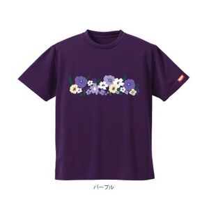 JTTA公認 卓球ユニフォーム[男女兼用(ドライ):XLサイズ]フラワー2 パープル
