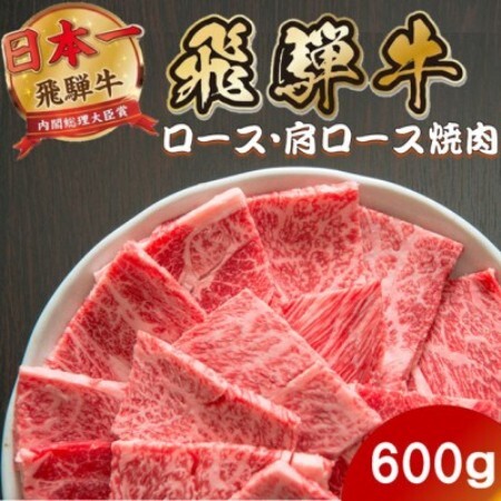 飛騨牛 ロース・肩ロース焼肉600g(600g×1P) (焼肉・BBQ 用) 養老ミート[配送不可地域:離島]