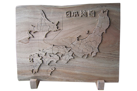 木製の日本地図パズル (エンジュの木) 特大(A3サイズ)M80S14