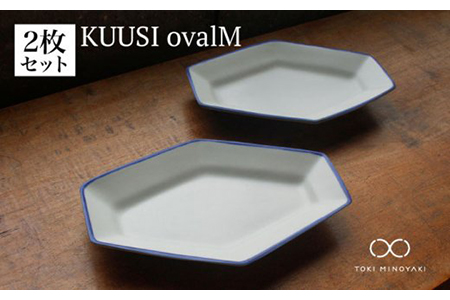 [美濃焼]KUUSI ovalM(オーバルM2枚セット)[KANEAKI SAKAI POTTERY][TOKI MINOYAKI返礼品] 食器 プレート 皿 大皿 パスタ皿 カレー皿 オーバル オーバルプレート 26cm くすみカラー シンプル ホワイト 白色 ブルー 青 ペア セット 食器セット 送料無料 