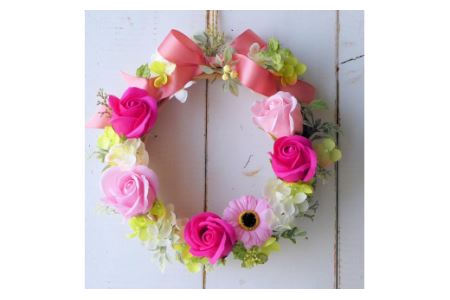 279 「花香るリース」スイートピンク