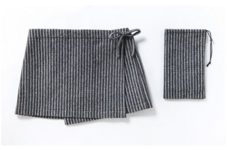 Chrysanthemum 巻きスカート×ショール(袋付き) ストライプ柄 Mサイズ