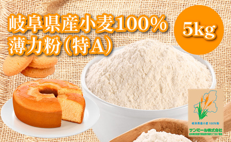 1229 岐阜県産小麦 100%小麦粉 国産薄力粉(特A)5kg