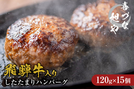 喜づな旭や 飛騨牛入りしたたまりハンバーグ 120g×15個[0092-005]