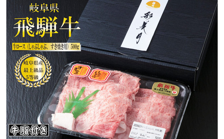 A5等級飛騨牛ロースすき焼き・しゃぶしゃぶ用500g(牛脂付き) [No.948]