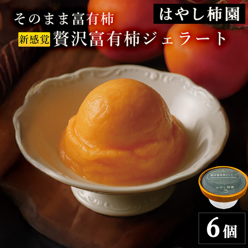 [はやし柿園]そのまま富有柿 新感覚贅沢富有柿ジェラート 6個 | 柿 カキ 富有柿 柿アイス 柿スイーツ アイス ジェラート スイーツ デザート 岐阜県 瑞穂市