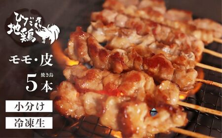 鶏肉 焼き鳥 飛騨地鶏 串 モモ・皮セット 5本(モモ3本 皮2本) 国産鶏肉 国産 鶏肉 地鶏 やきとり 焼鳥 冷凍 小分け バーベキュー キャンプ アウトドア [Q2776]