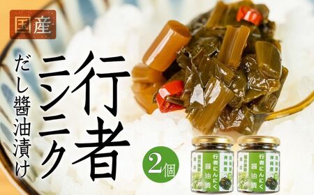 ピリッと旨い！ご飯のお供 ！ 行者ニンニクだし醤油漬け 2個 おつまみ ごはん おかず 米  [Q3204]