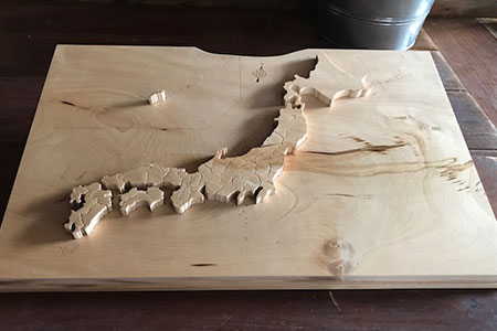 一枚板から製作した「木製の日本地図パズル」[M0003]
