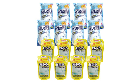 [生活応援]おそうじ・トイレの洗剤１６個セット 洗剤 風呂用洗剤 トイレ洗剤  洗剤 液体 環境配慮 お風呂用トイレ用 黄ばみ 黒ずみ 大容量 安全 中性タイプ 日常品 バス用品 トイレ クリーナー お掃除 そうじ  岐阜県 本巣市