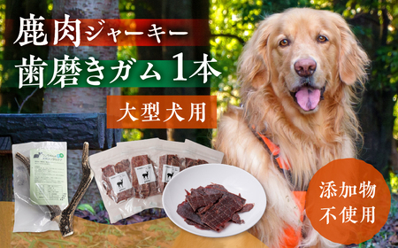 鹿肉ジャーキー1パック(犬用 猫用) 鹿角歯みがき(大型犬用)20cm 1本セット 犬用 猫用 ペット用品 ペットジャーキー 無添加 国産 鹿肉 野生 自然 [mt1804] 10000円 1万円