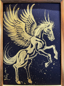 現代水墨画家 白道「丙午 飛躍の龍馬」|絵画 アート インテリア 手描き 一筆 龍 日本画 現代アート ハンドメイド作品 水墨画 かっこいい 作品 縁起 風水 芸術 2026年 午年 うま 馬 干支 [mt2127]