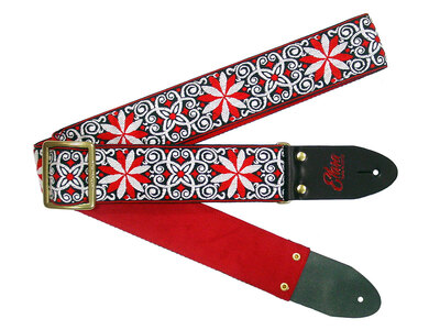 [ギターストラップ] Elara Straps Zinnia Elegans Red ギター ベース アコースティックギター アコギ エレキギター エレキ ギターストラップ ベースストラップ エララストラップ