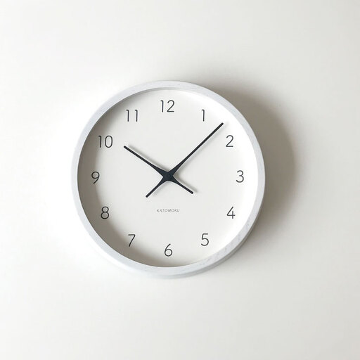 KATOMOKU muku clock 7 ≪km-60WHRC≫ホワイトアッシュの無垢材の木枠電波時計(ホワイト)[B-25-WH1]