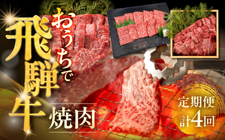 [定期便 4回]下呂の飛騨牛焼肉 定期便(萩原畜産直売店&菊の井ミート)[tc15]
