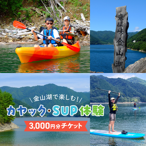 [金山湖カヤック・SUP体験]体験で利用できるチケット(3,000円分)サップ カヤック[a036-1]