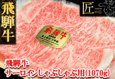 飛騨牛サーロインしゃぶしゃぶセット 1070g(7〜8人分)牛肉 国産 ブランド牛 和牛[11-42][冷凍]