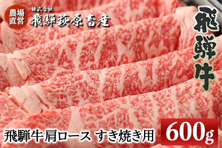 飛騨牛肩ロース 600g(すき焼き用)牛肉 国産 ブランド牛 [22-19[2]][冷凍]