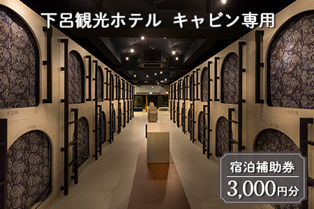 下呂温泉[下呂観光ホテル・キャビン専用] 宿泊補助券(3,000円分)カプセルホテル 旅館 宿泊券 温泉 旅行 [a013-4]