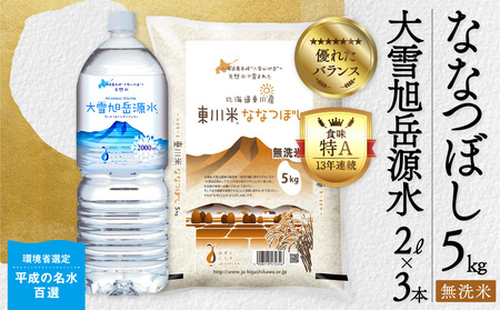 東川米 「ななつぼし」無洗米5kg+水セット(2024年12月下旬発送予定)