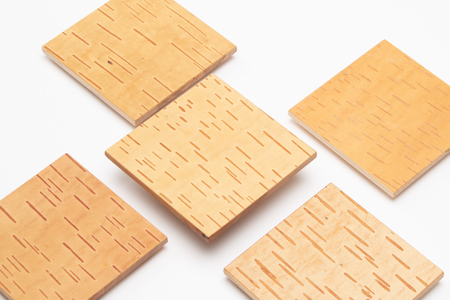 [木と暮らしの工房]シラカバ樹皮コースター(5枚組)