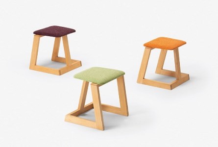 ハンの木の家具 スタッキングスツール(布座)パープル