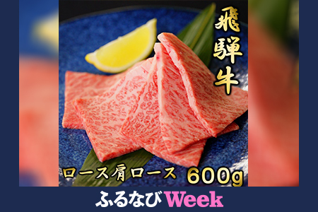 [ふるなびWEEK対象]飛騨牛ロースまたは肩ロース600g (焼肉・BBQ用) FN-Limited[配送不可地域:離島]