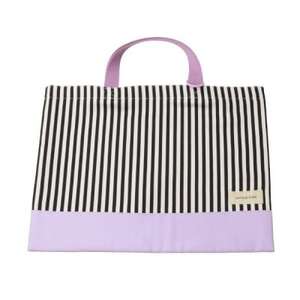 日本製 人気レッスンバッグ ラベンダー×ストライプ(細)