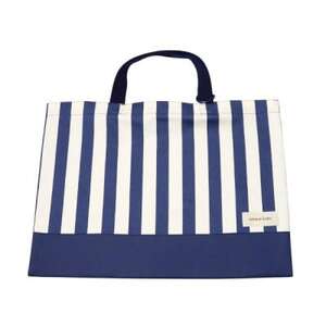 日本製 人気レッスンバッグ ネイビー×ボールドストライプ
