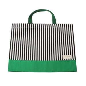 日本製 人気レッスンバッグ グリーン×ストライプ(細)